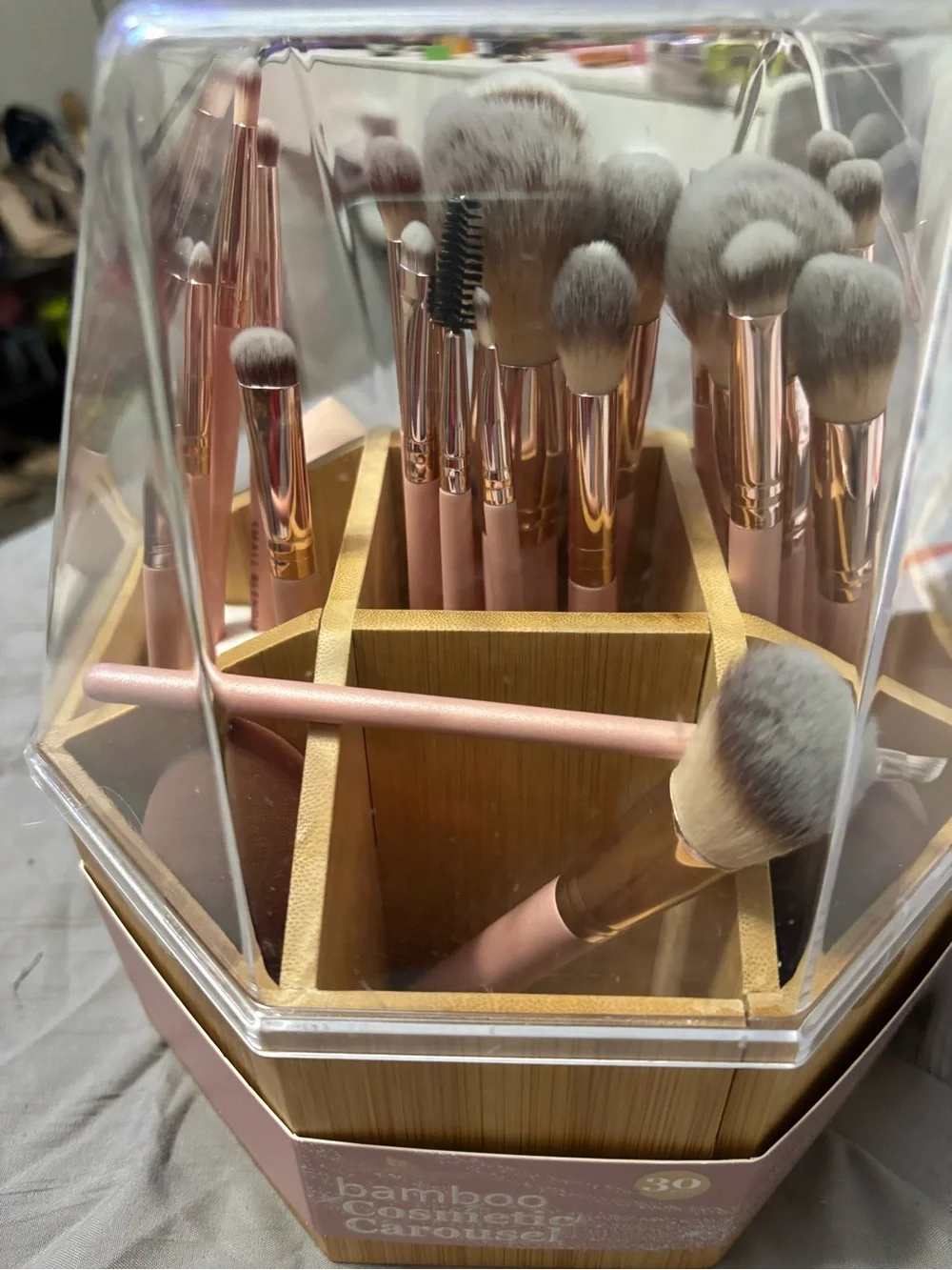 Bamboo Cosmetic Carousel 30 Makeup Brush Set